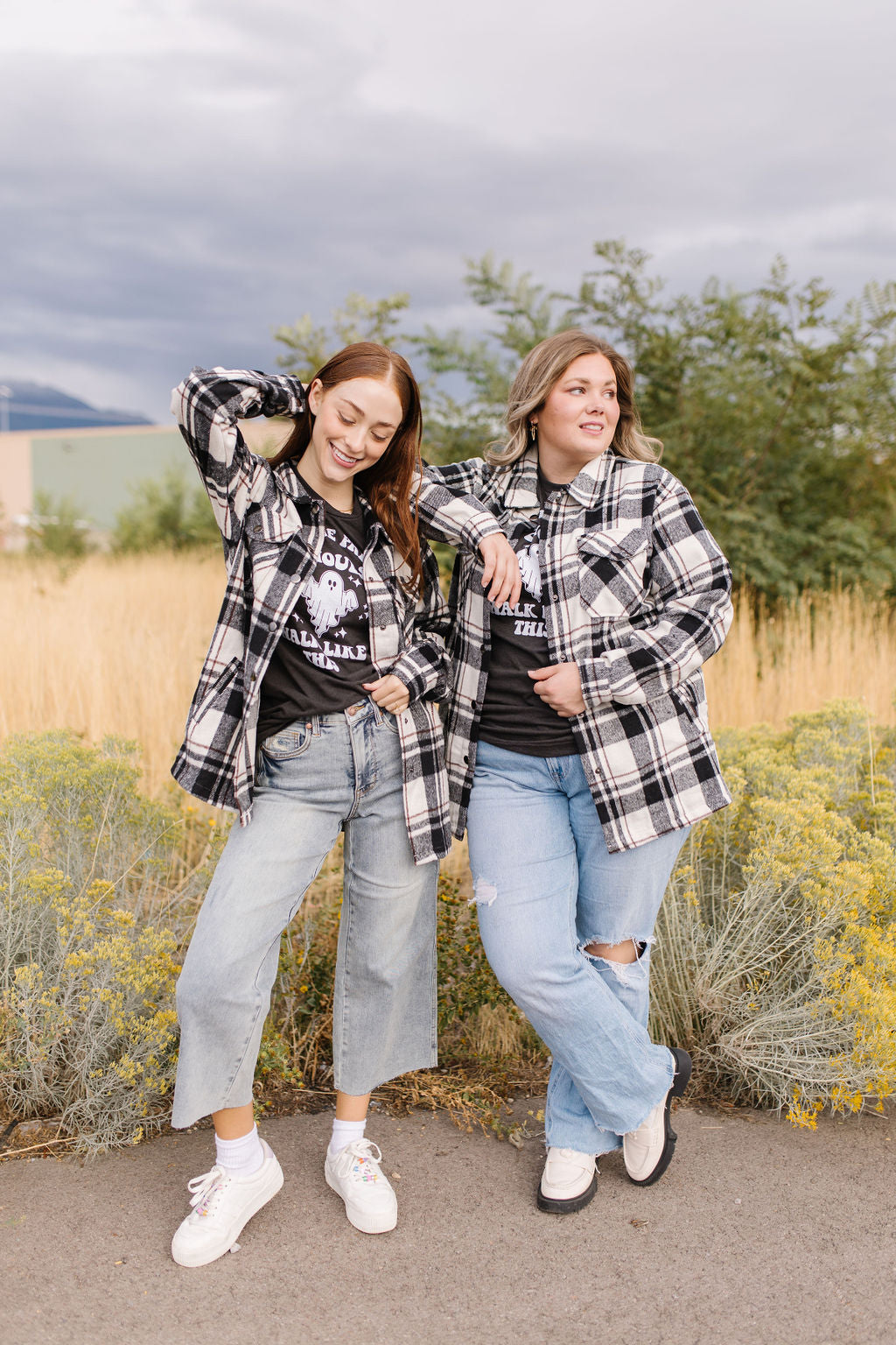 Julia Plaid Shacket in Black *All Sales Final*