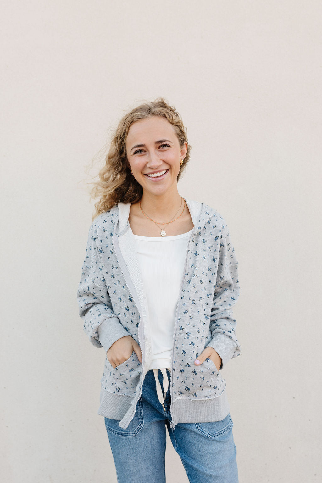 Parker Floral Zipper Hoodie