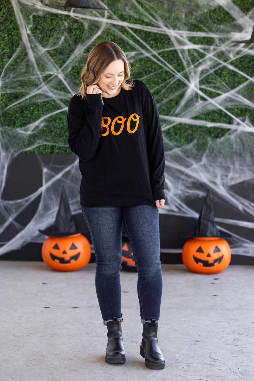 Boo Embroidered Top