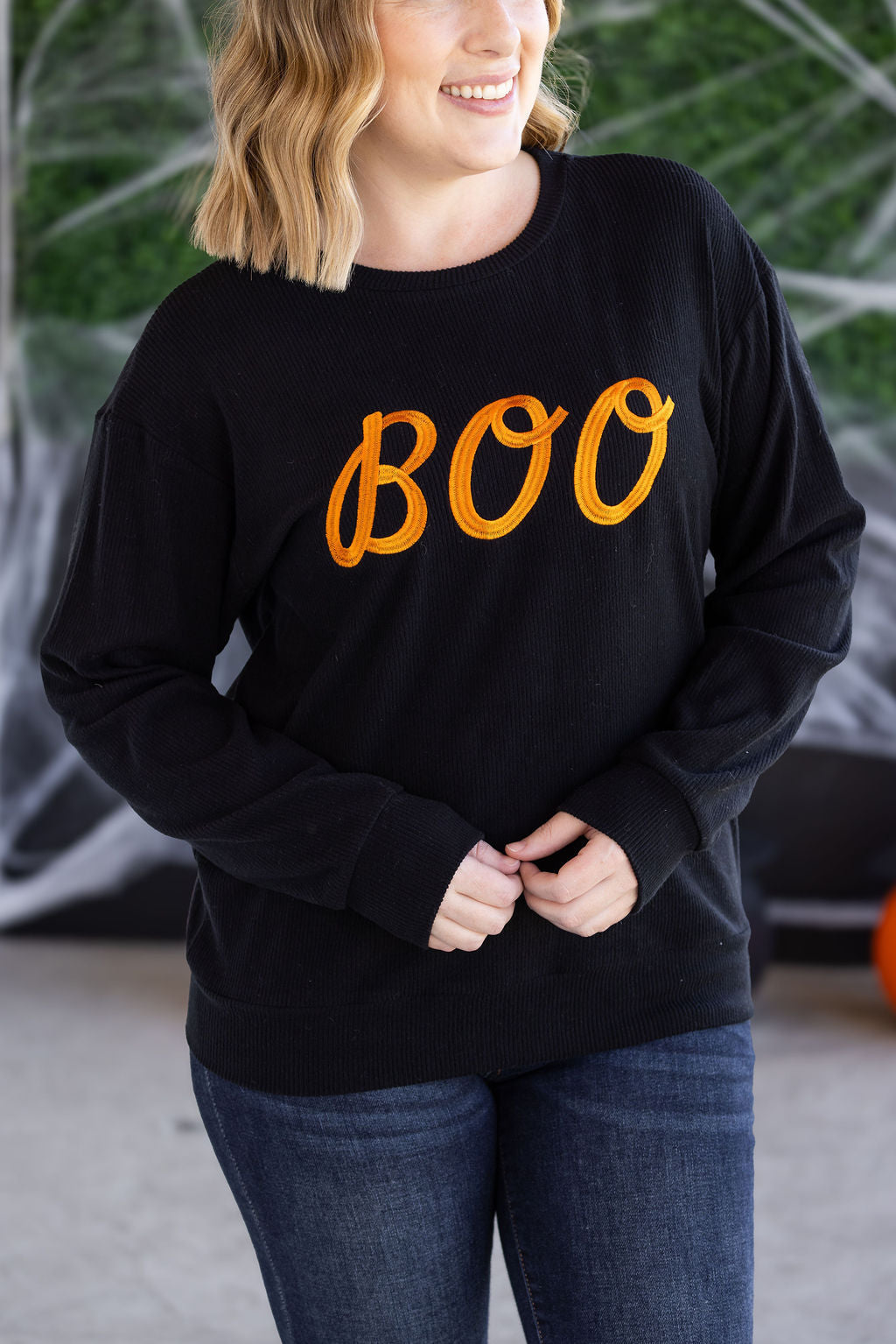 Boo Embroidered Top
