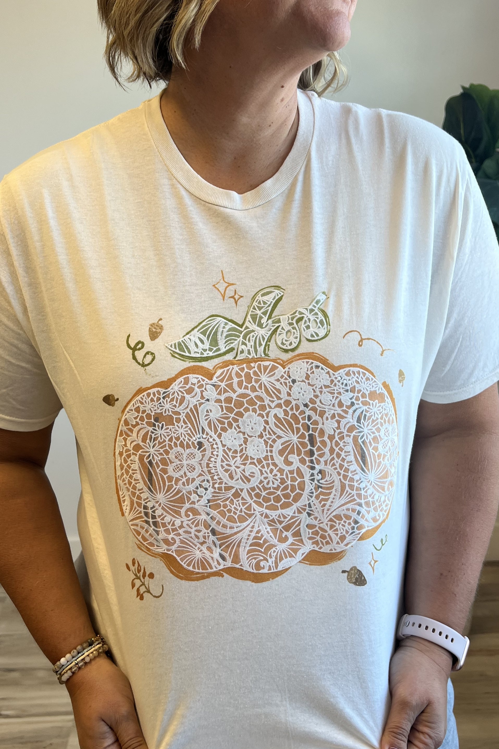 Lace Pumpkin Tee *ALL SALES FINAL*
