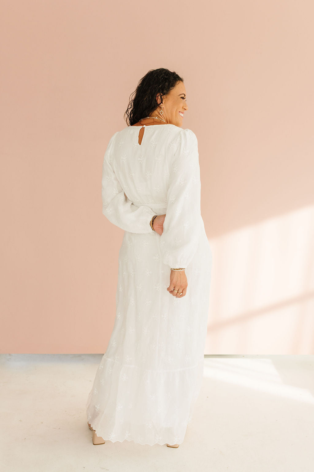 All In White Belted Floral