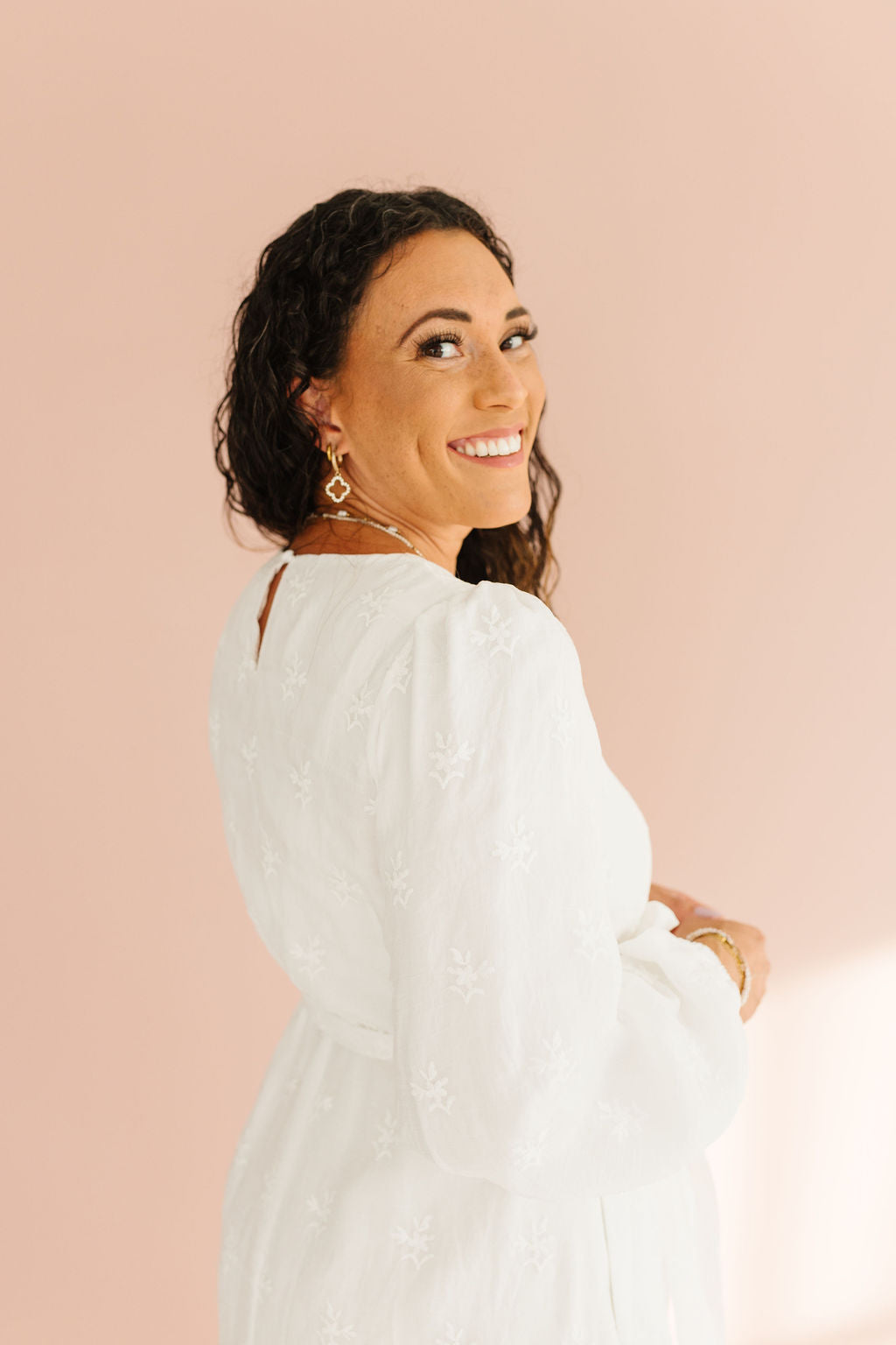 All In White Belted Floral