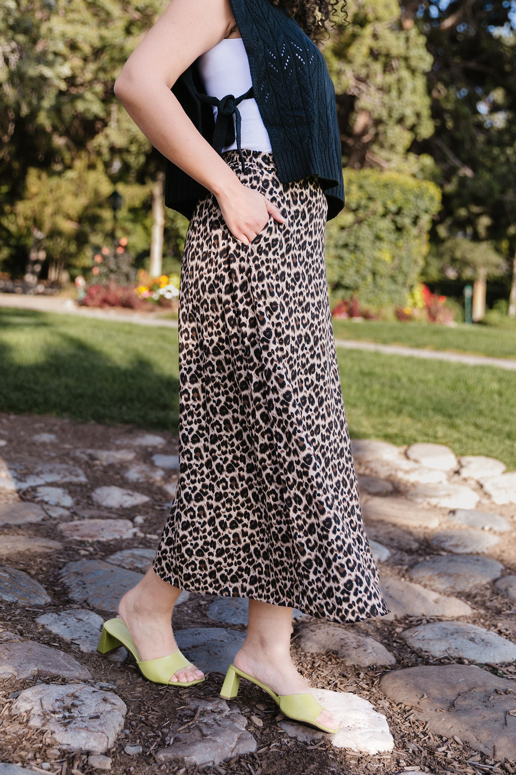 Leopard Slip Skirt