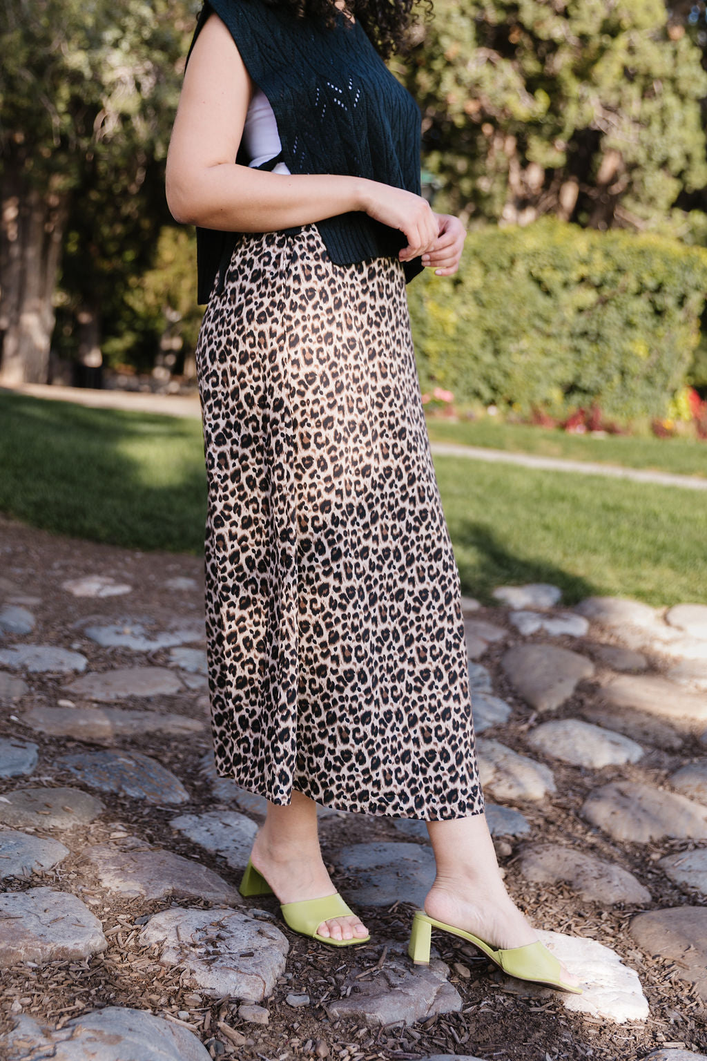 Leopard Slip Skirt