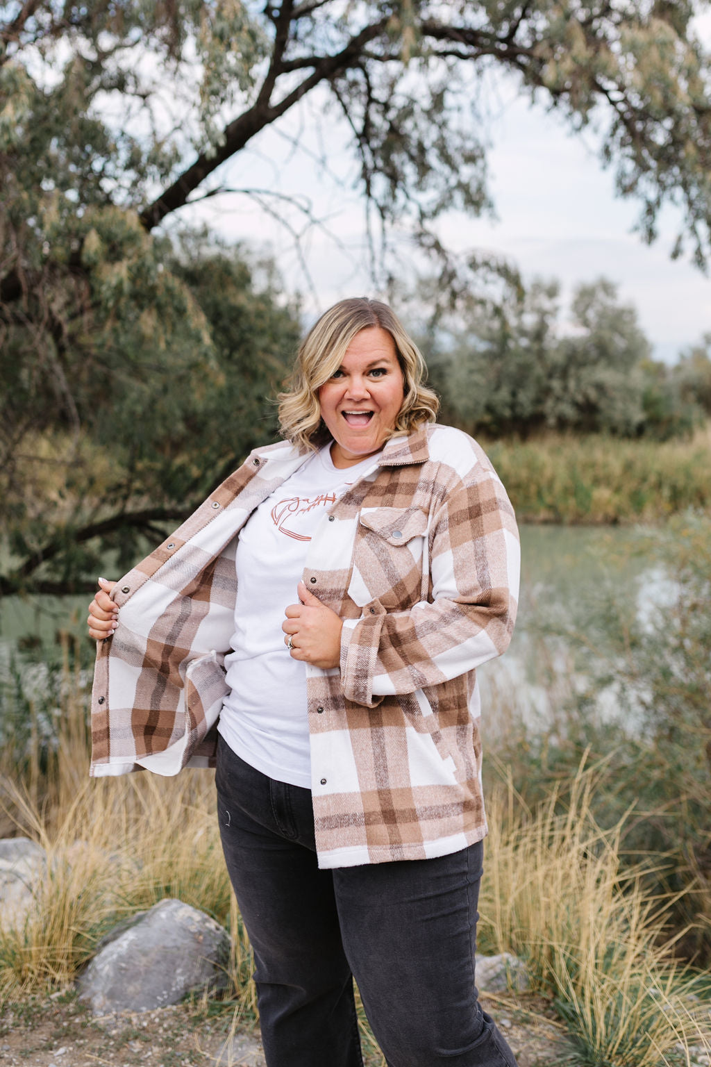 Julia Plaid Shacket *All Sales Final* M, L