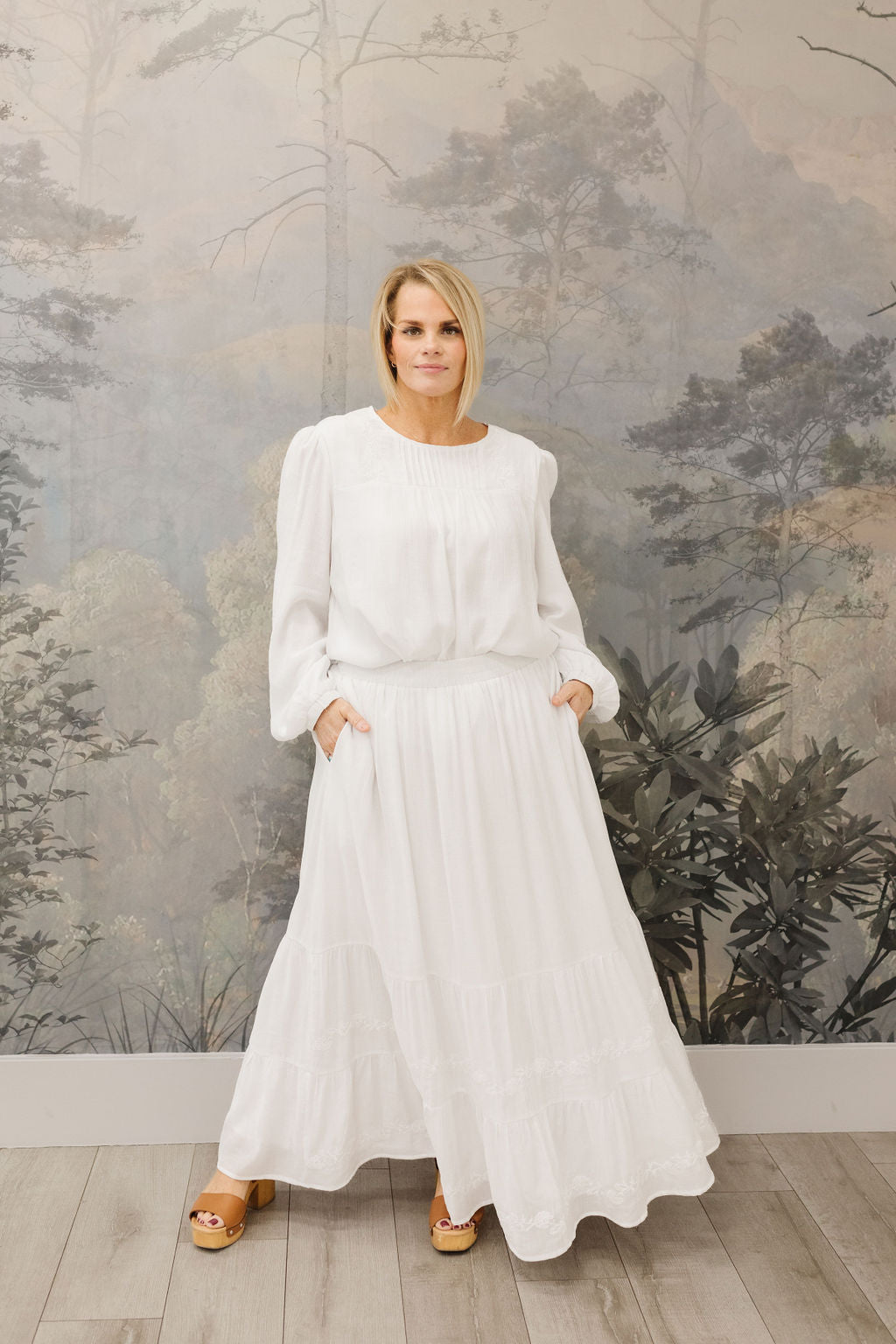 All In White Skirt Set